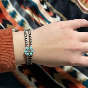 Faux Navajo pearl and turquoise cuff